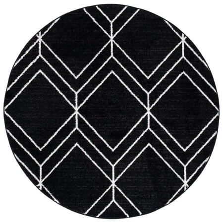 Safavieh 4 x 4 ft. Adirondack Round Rug; Black & Ivory ADR241Z-4R